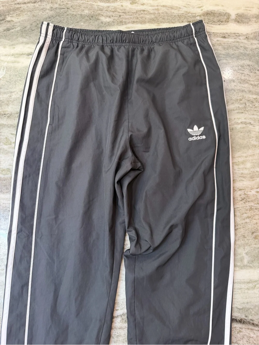 Adidas Black Track Joggers with White Side Stripes